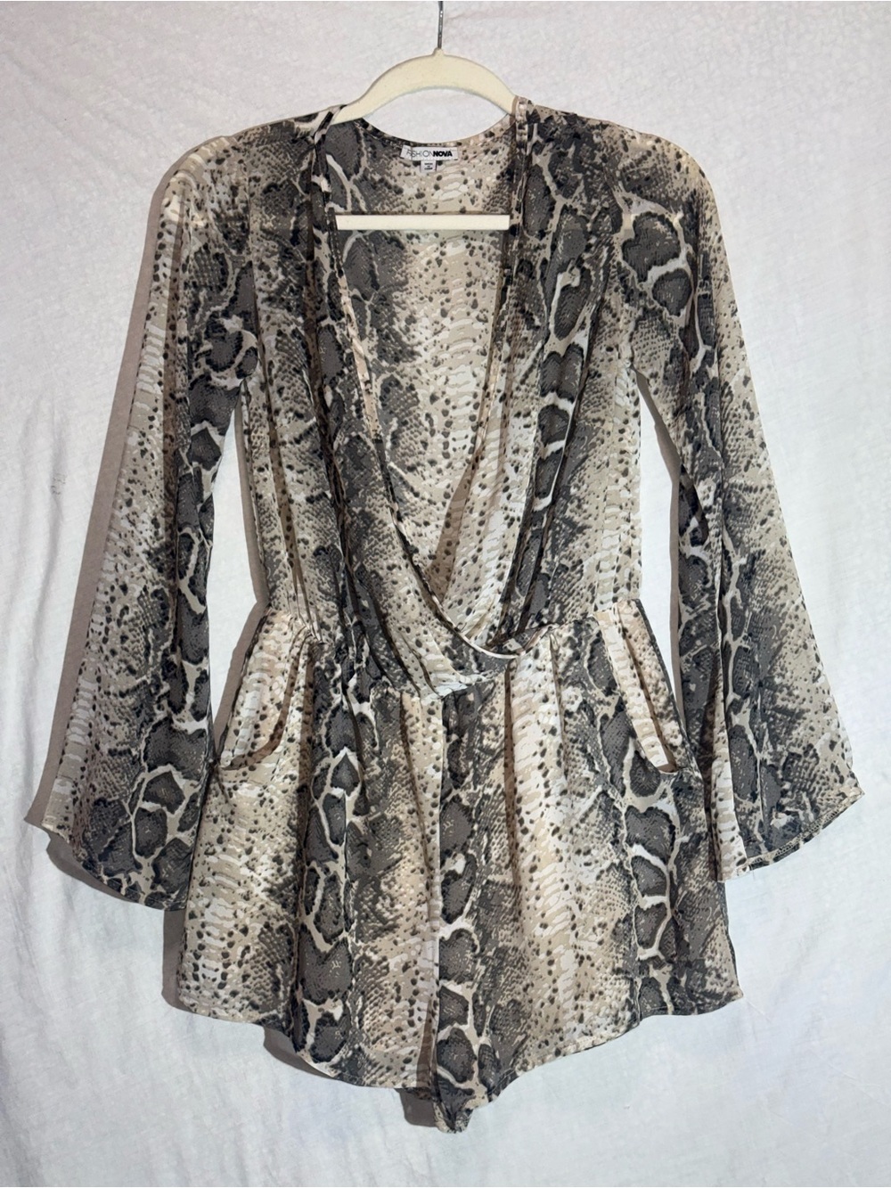 Viper Mesh Snake Print Romper